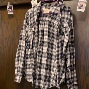 Black and white juniors flannel